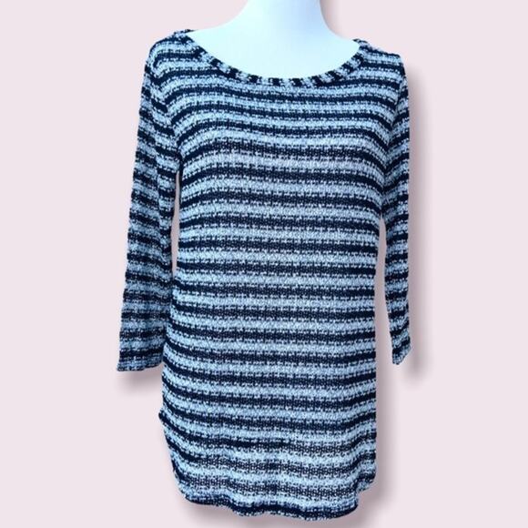 Splendid for Anthropologie Boatneck Knit Top NWT Metallic Stripe NEW - Picture 3 of 12